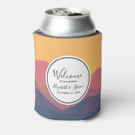 Enfriador De Latas Boda Minimalista geométrico de las montañas rustic