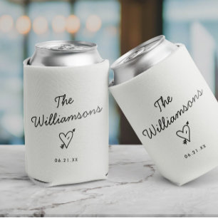 Enfriador De Latas Boda Minimalista Moderna Nombre Simple