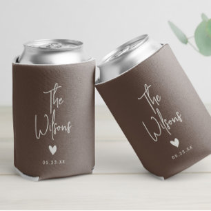 Enfriador De Latas Boda Minimalista moderno Elegante Apellido