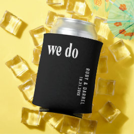 Enfriador De Latas Boda moderna negra Ruby