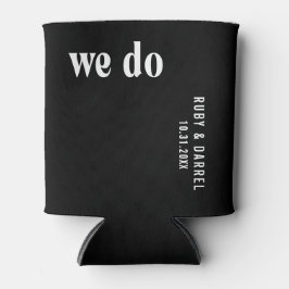 Enfriador De Latas Boda moderna negra Ruby
