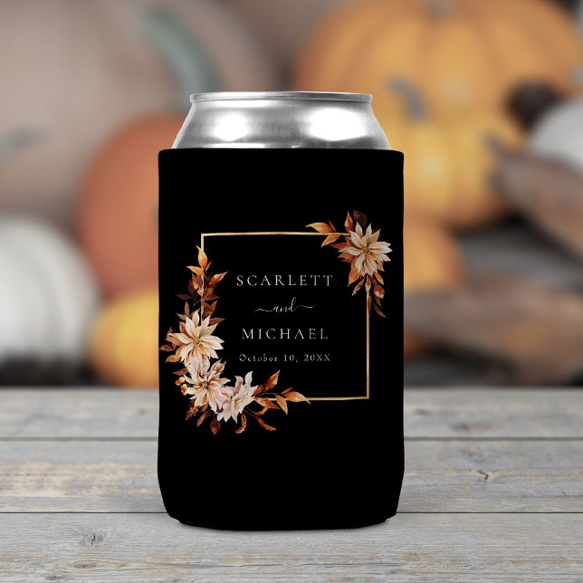 Enfriador De Latas Boda negro elegante (Elegant Black Wedding Can Cooler
)
