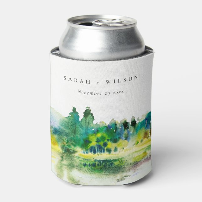 Enfriador De Latas Boda paisajístico del río montañoso moda (Lata Anverso)