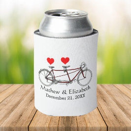 Enfriador De Latas Boda personalizada de la bicicleta de tándem tradi
