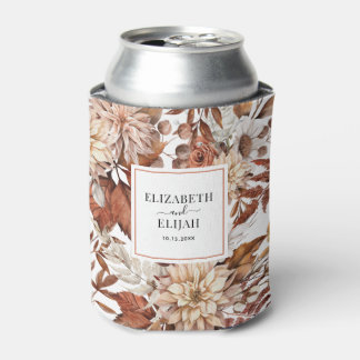 Enfriador De Latas Boda personalizada de otoño en Terracota