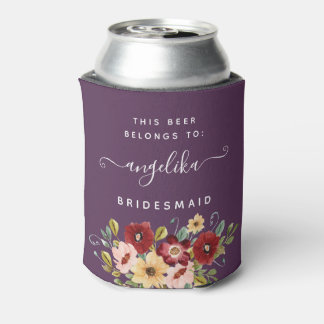 Enfriador De Latas Boda personalizada floral frontal y posterior