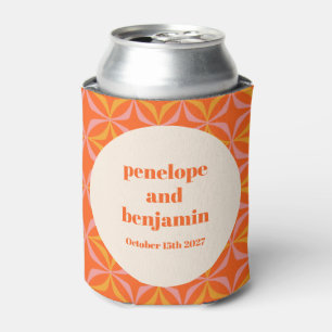 Enfriador De Latas Boda personalizada Naranja moderna de mediados de