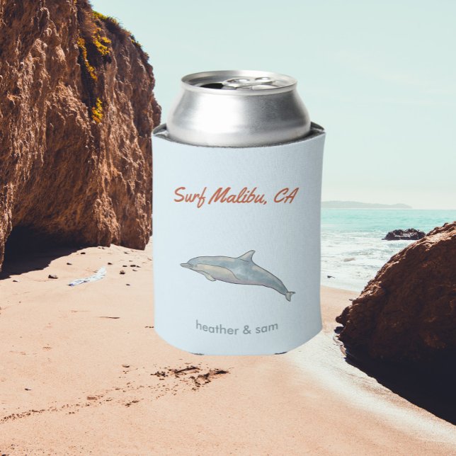 Enfriador De Latas Boda personalizada para delfines (Subido por el creador)