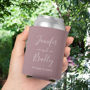 Enfriador De Latas Boda personalizado Dusty Rosa