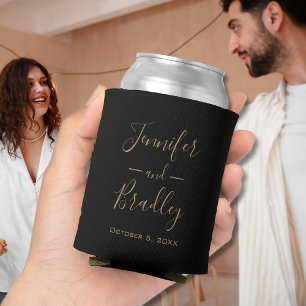 Enfriador De Latas Boda personalizado negro
