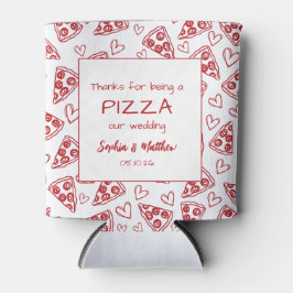 Enfriador De Latas Boda Pizza Rojo Mano Italiana Drenada Gracias