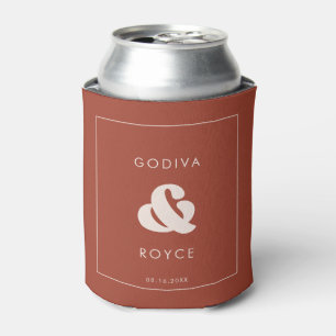 Enfriador De Latas Boda retro elegante de Terracotta