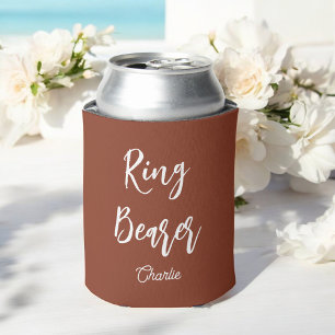 Enfriador De Latas Boda Ring Bearer Brown