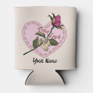 Enfriador De Latas Boda Rosa de amor verdadero
