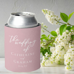 Enfriador De Latas Boda rosa Rosa polvoriento personalizado