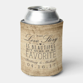 Enfriador De Latas Boda Rústico de Love Story Barn Wood