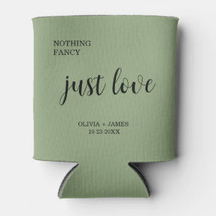 Enfriador De Latas Boda Sage Green Nothing Fancy Just Love