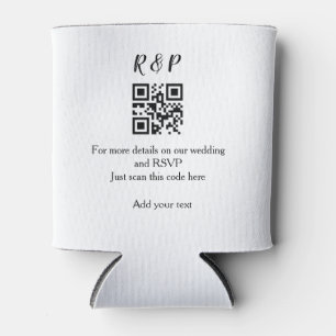 Enfriador De Latas Boda sitio web rsvp q r código añadir nombre de te