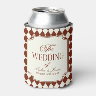 Enfriador De Latas Boda Vintage Burgundy de Lujo y Dinero Antiguo