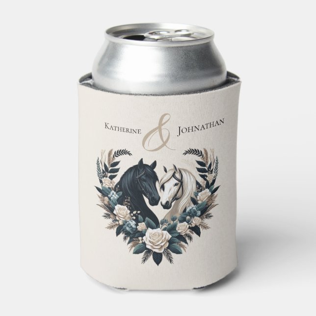 Enfriador De Latas Bodas de campo-caballos enamorados (Lata Anverso)