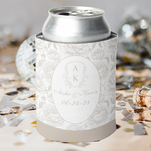 Enfriador De Latas Bodas de peonías de chinoiserie de taupe pálido co
