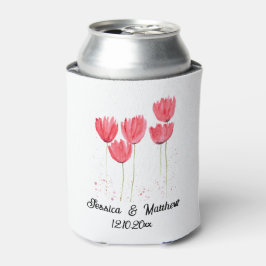 Enfriador De Latas Bodas Rústicos de Primavera de Tulipanes Rosados