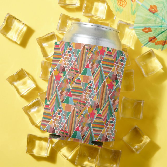 Enfriador De Latas Boho Crazy Quilt (Verano in situ)