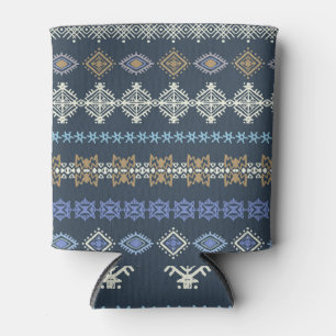 Enfriador De Latas Boho étnico: arte tribal sin costuras.