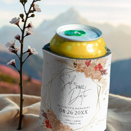 Enfriador De Latas Boho Floral | Boda Terracota Guardar La Fecha