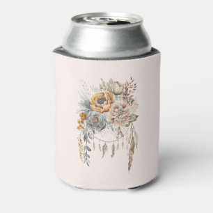 Enfriador De Latas Boho Flower Bouquet y Dreamcatcher