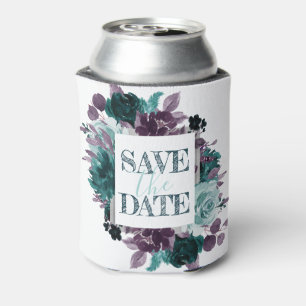 Enfriador De Latas Boho Malhumorado   Floral Ahorra la Fecha en Verde