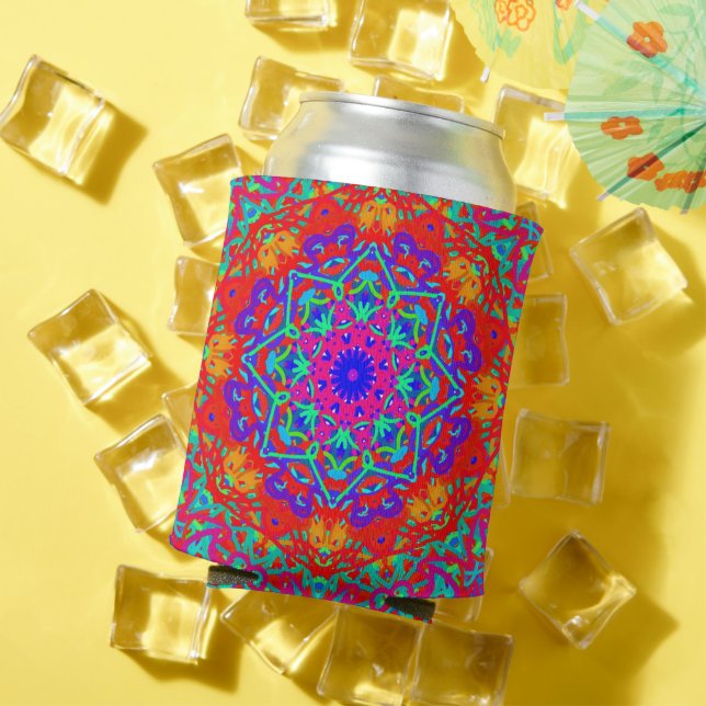 Enfriador De Latas Boho Mandala Personalizado Refrigerador de bebidas (Verano in situ)