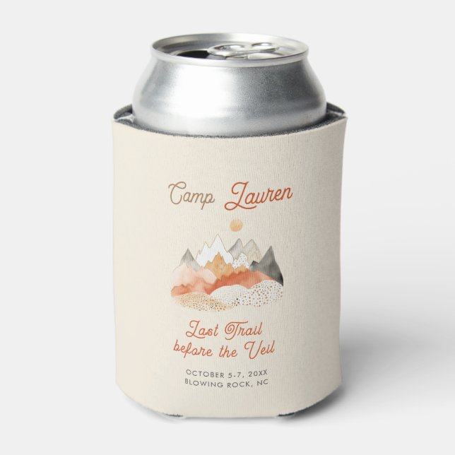 Enfriador De Latas Boho Mountain Camping Bachelorette (Lata Anverso)