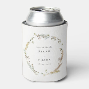 Enfriador De Latas Boho Palm Seca Pampas Grass Floral Wreath Boda