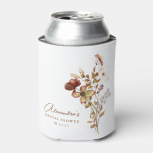 Enfriador De Latas Boho Personalizado Earthy Nature Botanal Bridal Sh
