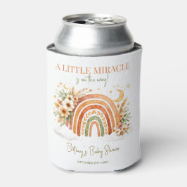 Enfriador De Latas Boho Rainbow Neutral Baby Shower 