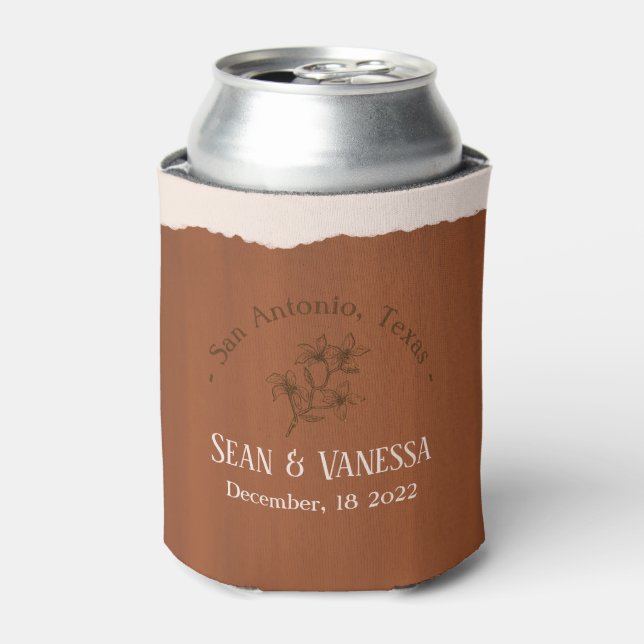 Enfriador De Latas Boho Terra Cotta Boda (Lata Anverso)