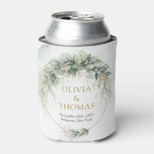 Enfriador De Latas Boho verde eucalipto oro del follaje