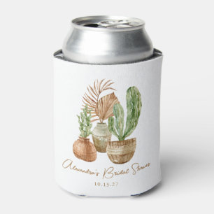 Enfriador De Latas Boho Watercolor Cactus Pampas Planta Bridal Shower