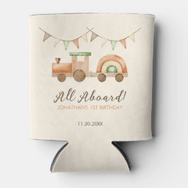 Enfriador De Latas Boho Wood Train Transport Kids Cumpleaños