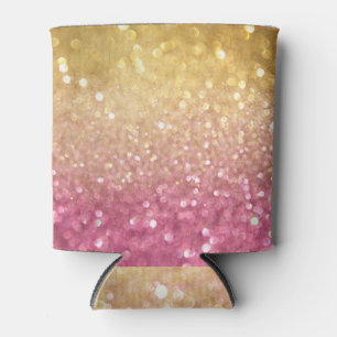 Enfriador De Latas Bokeh Gold Pink: Luces abstractas