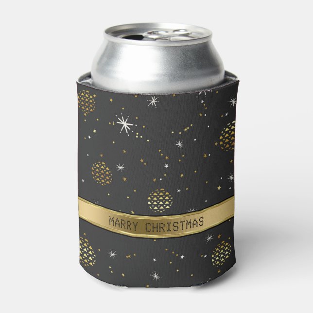 Enfriador De Latas Bolas de oro para navidades (Lata Anverso)
