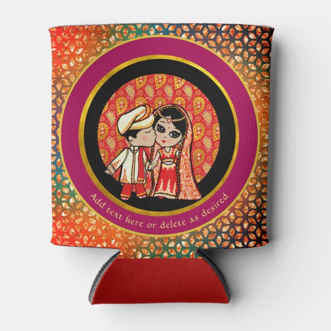 Enfriador De Latas Bollywood Engagement Boda indio Cute Coute (Anverso)