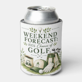 Enfriador De Latas Bolsa de golf con texto en verde