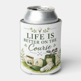 Enfriador De Latas Bolsa de golf con texto en verde