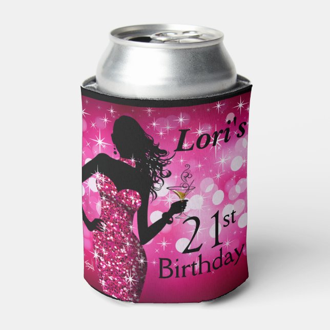 Enfriador De Latas Bombardeo Purpurina Bling Sparkle Cumpleaños | fuc (Lata Anverso)