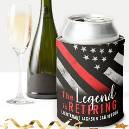 Enfriador De Latas Bombardero de bandera roja de retiro de bomberos