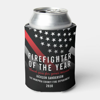Enfriador De Latas Bombero del año Bandera de incendios de empleado