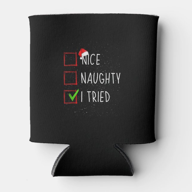 Enfriador De Latas Bonita traviesa, sudor, probé a Navidades Pajamas  (Anverso)