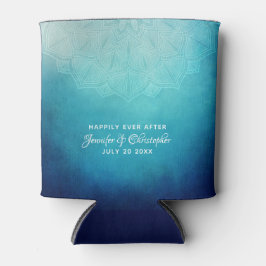 Enfriador De Latas Bonito Azul Mandala Resumen Boda